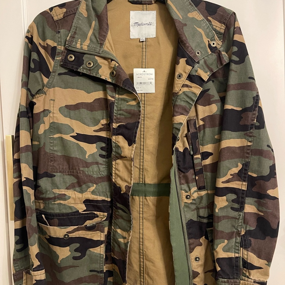 Madewell Green and Brown Utility Jacket